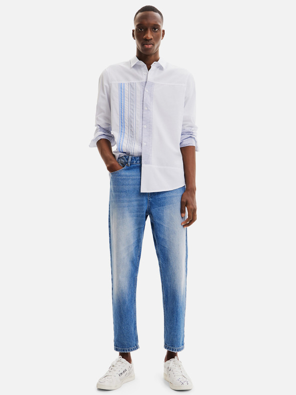 Desigual Svetlomodrá pánska pruhovaná košeľa Desigual Bernard