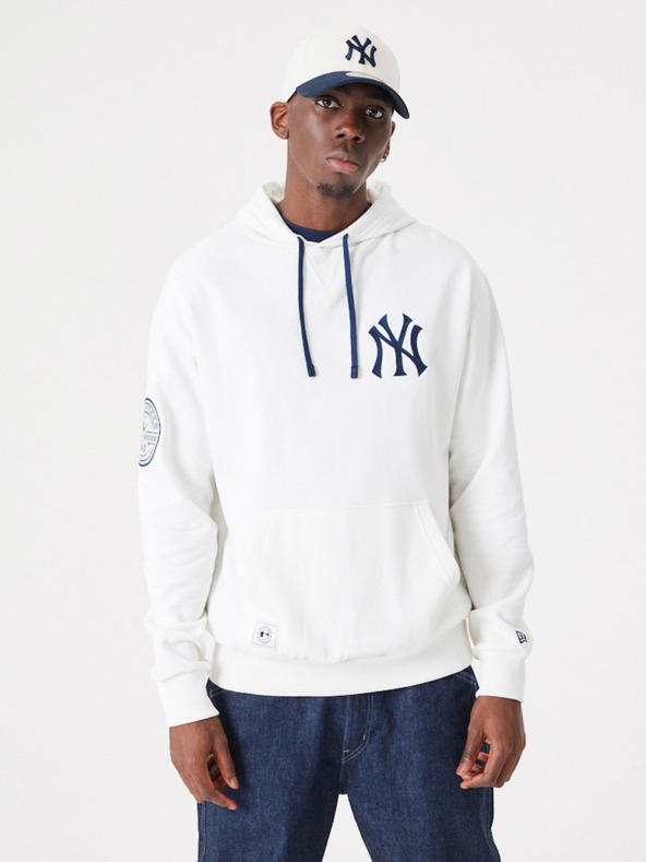 New Era Biela pánska mikina New Era Heritage Hoodie