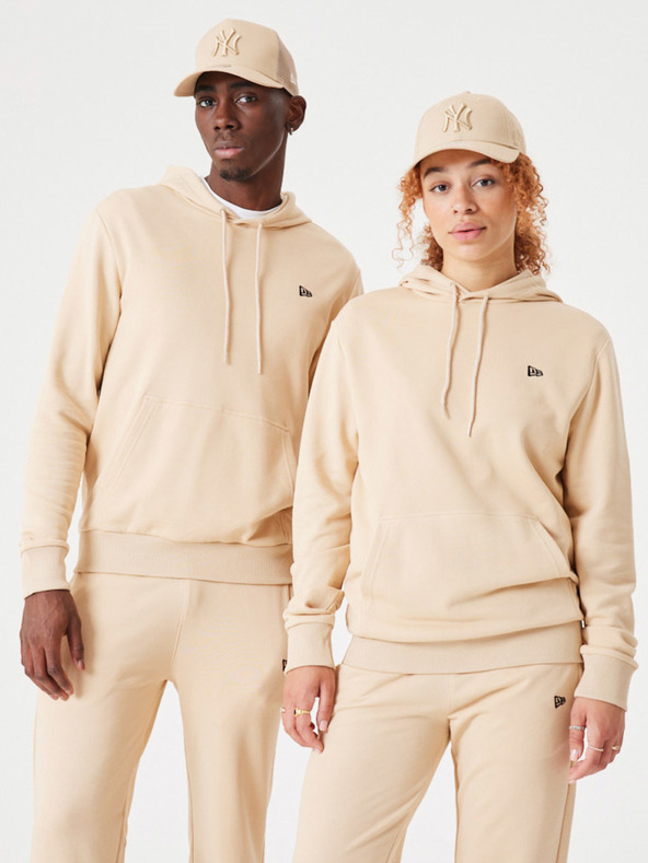 New Era Béžová unisex mikina s kapucňou New Era