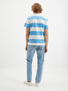Tom Tailor Denim Bielo-modré pánske pruhované tričko Tom Tailor Denim