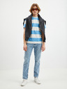 Tom Tailor Denim Bielo-modré pánske pruhované tričko Tom Tailor Denim