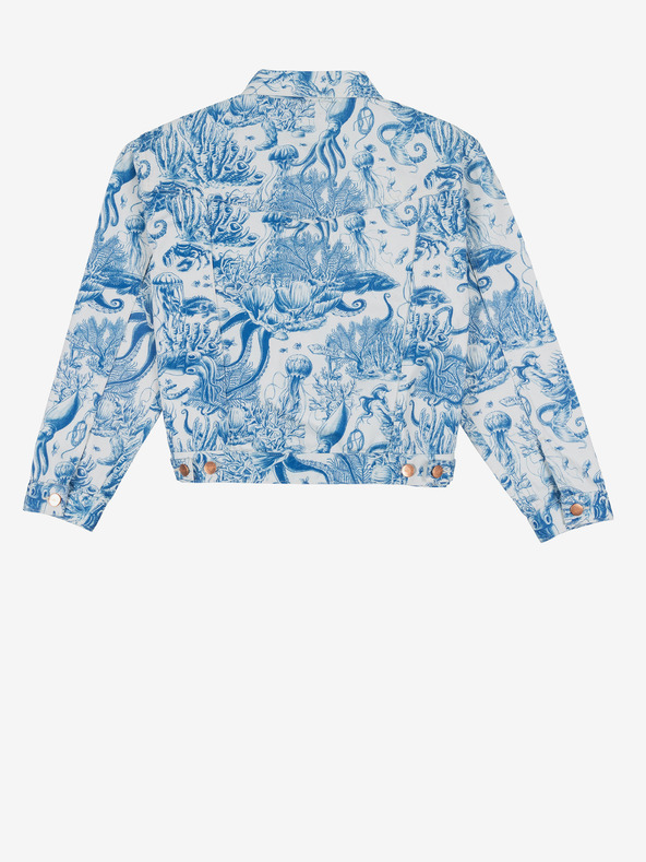 Wrangler Bielo-modrá dámska vzorovaná džínsová bunda Wrangler