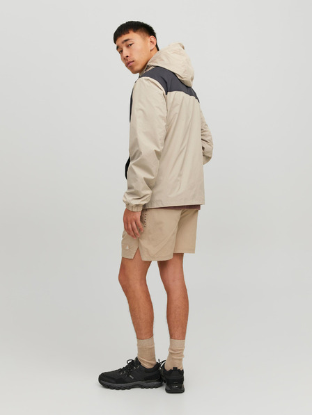Jack & Jones Krémová pánska ľahká bunda Jack & Jones Filo s kapucňou