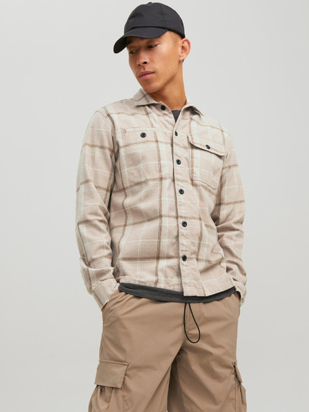 Jack & Jones Jack & Jones Ben krémová košeľa v kockovanom strihu