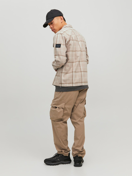 Jack & Jones Jack & Jones Ben krémová košeľa v kockovanom strihu