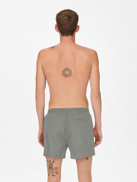 ONLY & SONS Šedé pánske plavky ONLY & SONS Ted