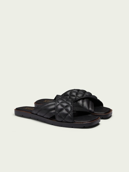 Scotch & Soda Čierne dámske kožené papuče Scotch & Soda Tilda