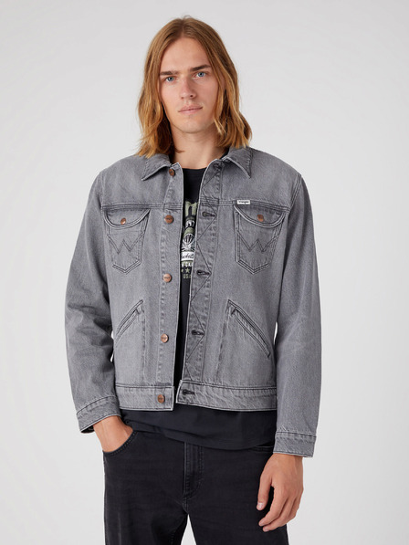 Wrangler Šedá pánska džínsová bunda Wrangler Icons
