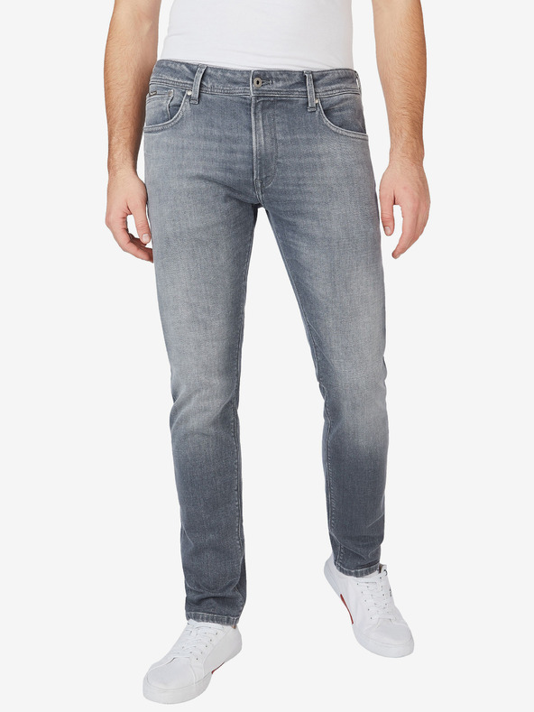 Pepe Jeans Šedé pánske slim fit džínsy Pepe Jeans Stanley
