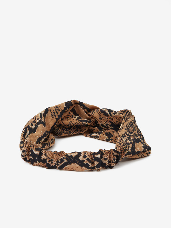 CAMAIEU Čiernohnedá vzorovaná čelenka CAMAIEU