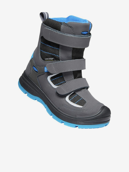 Keen Šedé chlapčenské zimné kožené topánky Keen