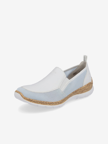 Rieker Modro-biele dámske slip on tenisky Rieker
