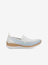 Rieker Modro-biele dámske slip on tenisky Rieker