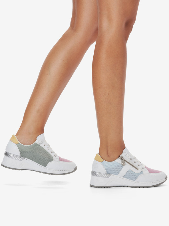 Rieker Biele dámske slip on tenisky Rieker