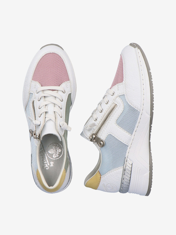 Rieker Biele dámske slip on tenisky Rieker