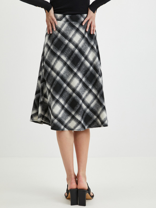 Orsay Čierna dámska kockovaná sukňa ORSAY