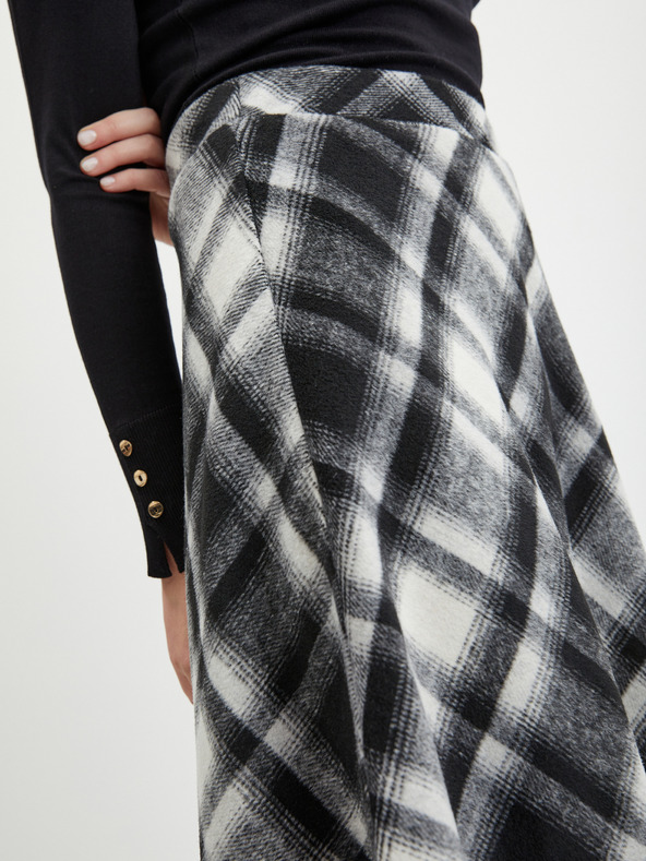 Orsay Čierna dámska kockovaná sukňa ORSAY