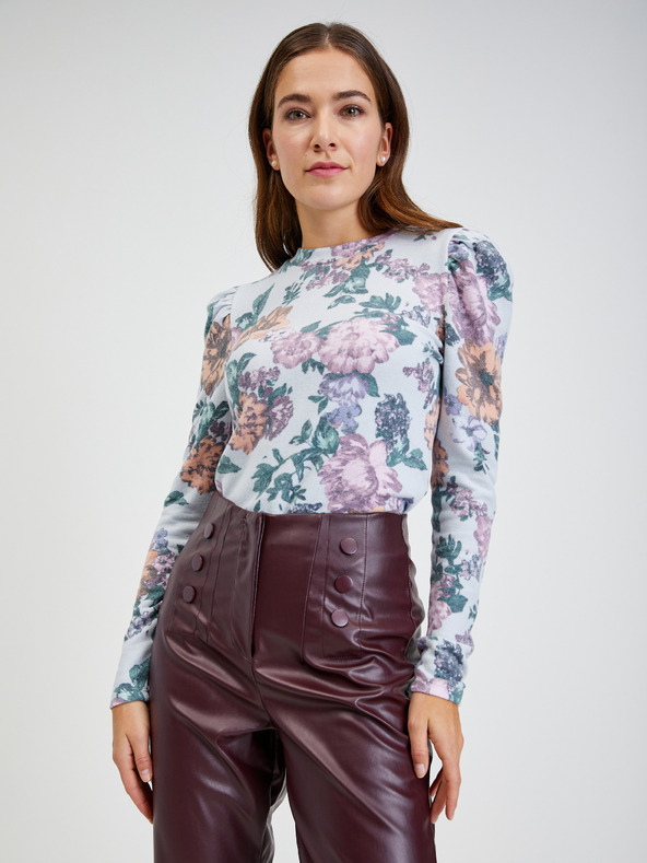 Orsay Vínové dámske kožené nohavice ORSAY