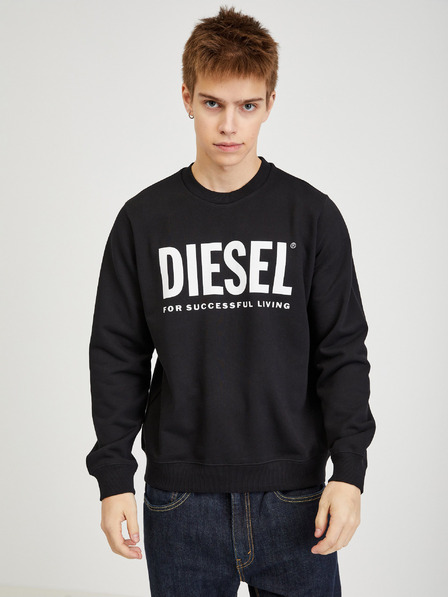 Diesel Diesel Čierna pánska mikina s kapucňou