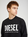 Diesel Diesel Čierna pánska mikina s kapucňou