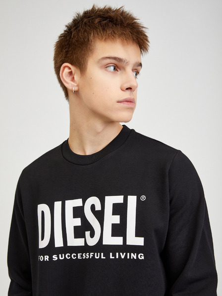 Diesel Diesel Čierna pánska mikina s kapucňou