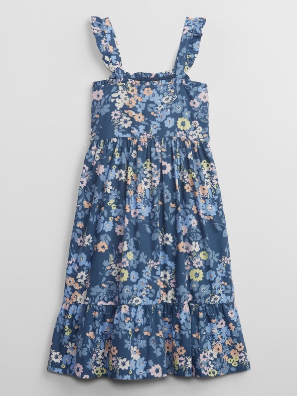 GAP Detské kvetované midi šaty GAP
