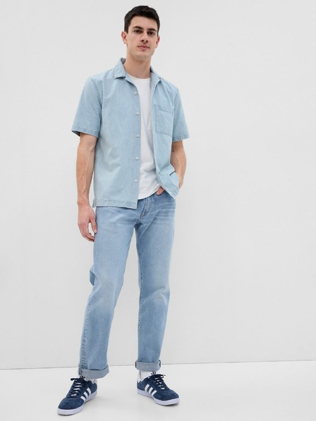 GAP Chambray košeľa s krátkym rukávom GAP