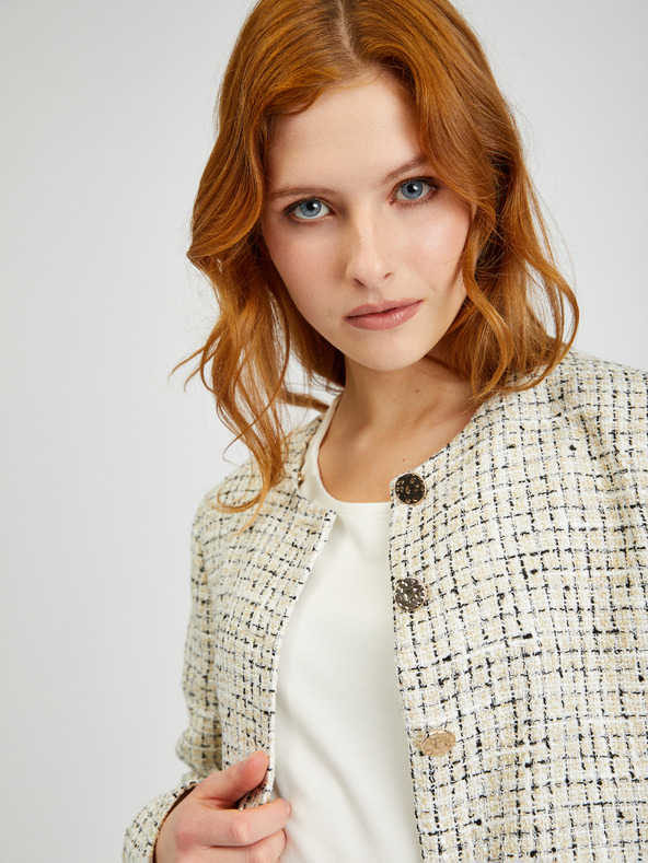 Orsay Krémová dámska vzorovaná bunda ORSAY