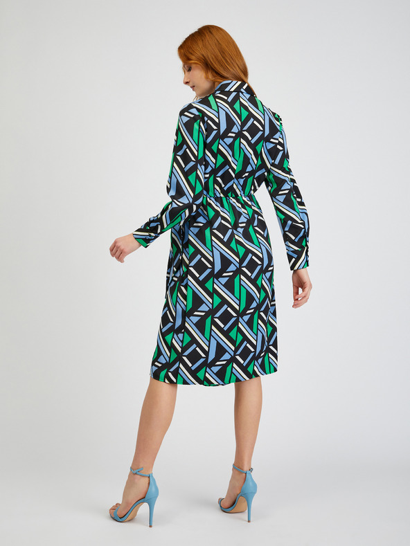 Orsay Zeleno-čierne dámske vzorované zavinovacie šaty ORSAY