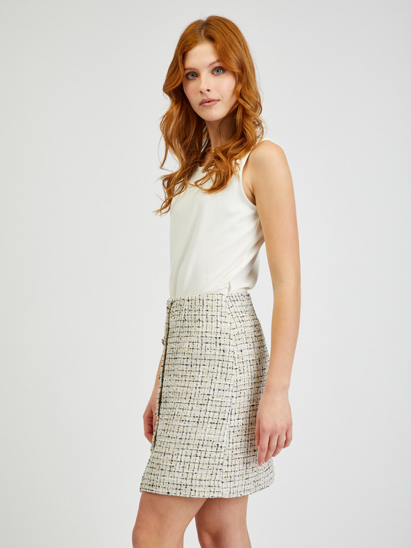 Orsay Béžová dámska tvídová sukňa ORSAY