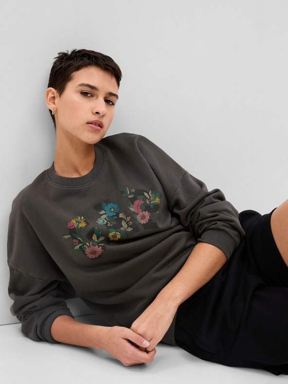 GAP Mikina vintage soft floral logo GAP