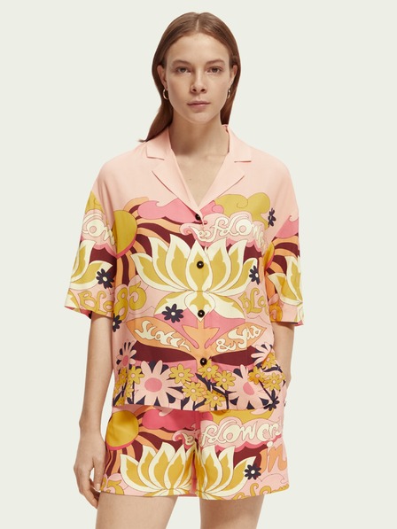 Scotch & Soda Marhuľová dámska vzorovaná košeľa Scotch & Soda