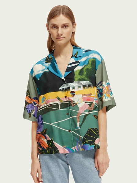 Scotch & Soda Zelená dámska vzorovaná košeľa Scotch & Soda