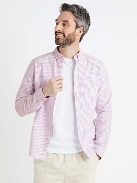 Celio Svetlofialová pánska pruhovaná košeľa Celio Caoxfords
