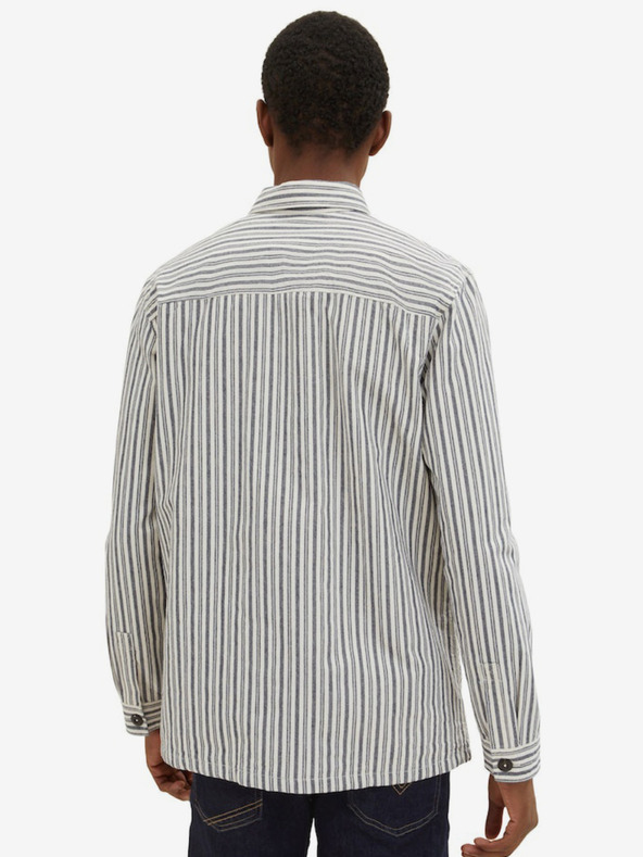 Tom Tailor Šedá pánska pruhovaná košeľa Tom Tailor