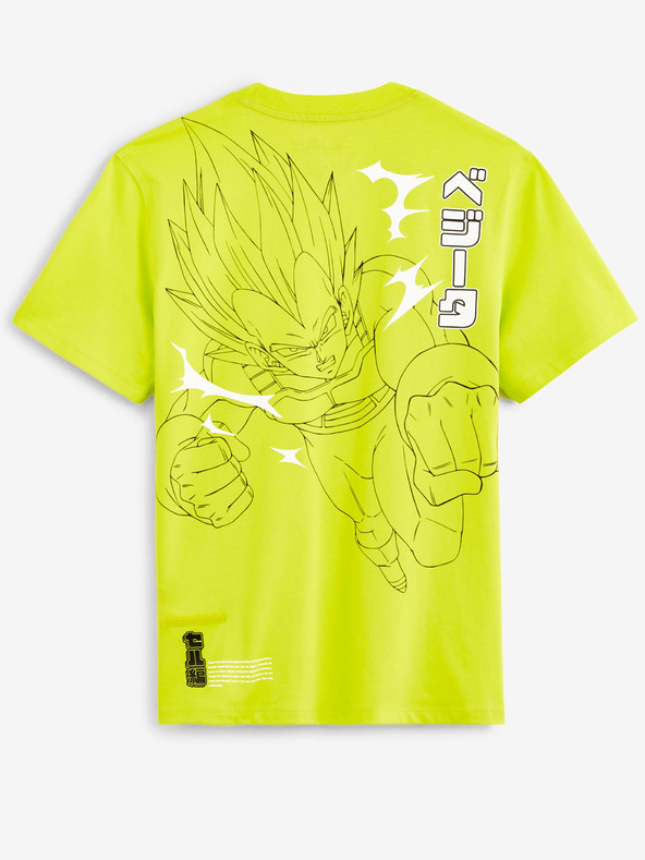Celio Neónovo žlté pánske tričko Celio Dragon Ball Z