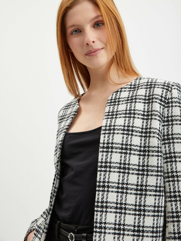 Orsay Čiernobiele dámske kockované sako ORSAY