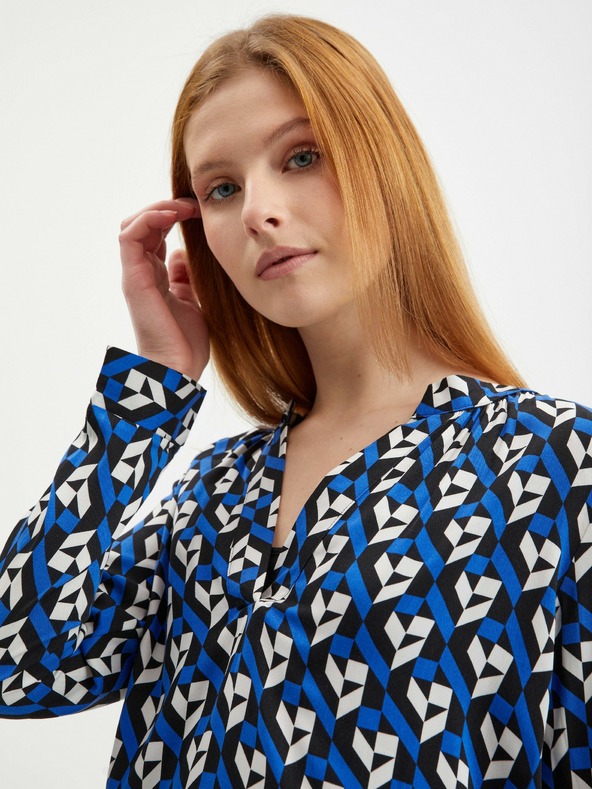 Orsay Modrá dámska vzorovaná blúzka ORSAY
