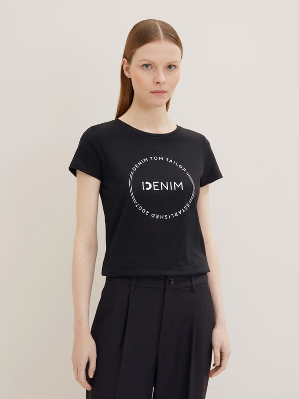 Tom Tailor Denim Čierna dámska košeľa Tom Tailor Denim