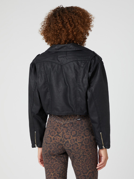 Wrangler Čierna dámska bunda Wrangler Fender Collaboration s krátkymi krivkami
