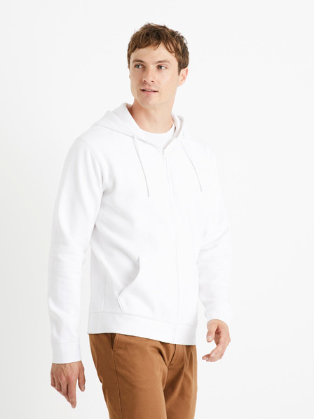Celio Biela mikina na zips Celio Vethree