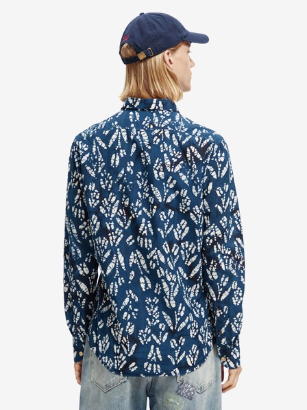 Scotch & Soda Tmavomodrá pánska vzorovaná košeľa Scotch & Soda