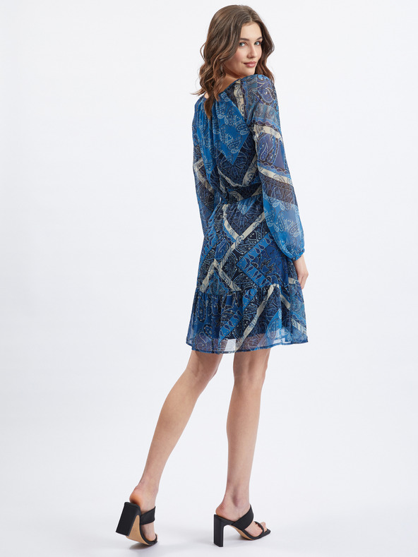 Orsay Tmavomodré dámske vzorované šaty ORSAY