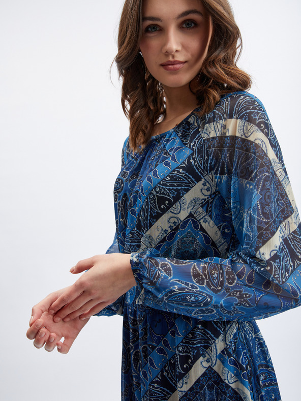 Orsay Tmavomodré dámske vzorované šaty ORSAY