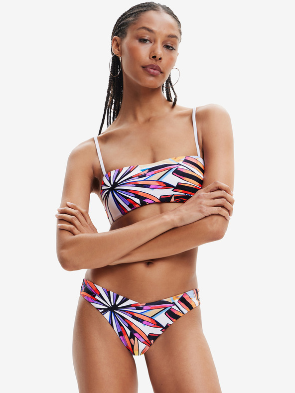 Desigual Biely dámsky vzorovaný vrchný diel plaviek Desigual Playa