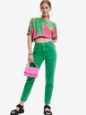 Desigual Zeleno-ružový dámsky top Desigual Garret