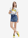 Desigual Biele dámske tričko Desigual Margarita Smiley