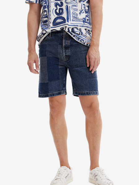 Desigual Tmavomodré pánske džínsové šortky Desigual Fresia