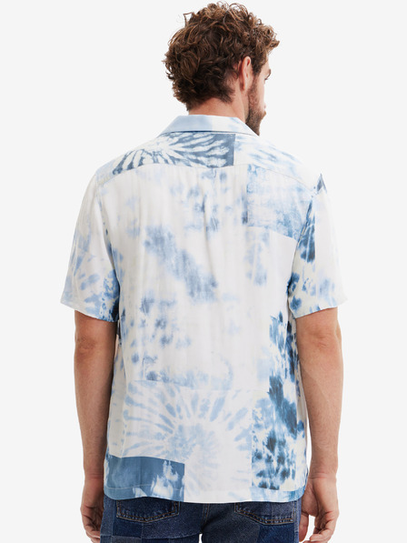 Desigual Biele pánske vzorované tričko Desigual Fresia