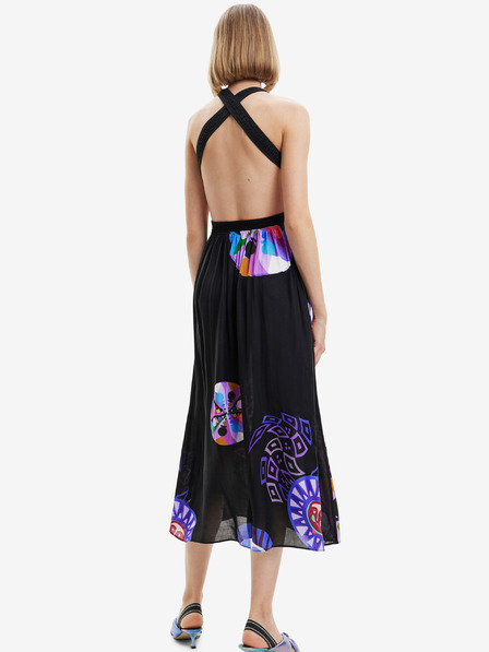 Desigual Čierne dámske vzorované šaty Desigual Sandy